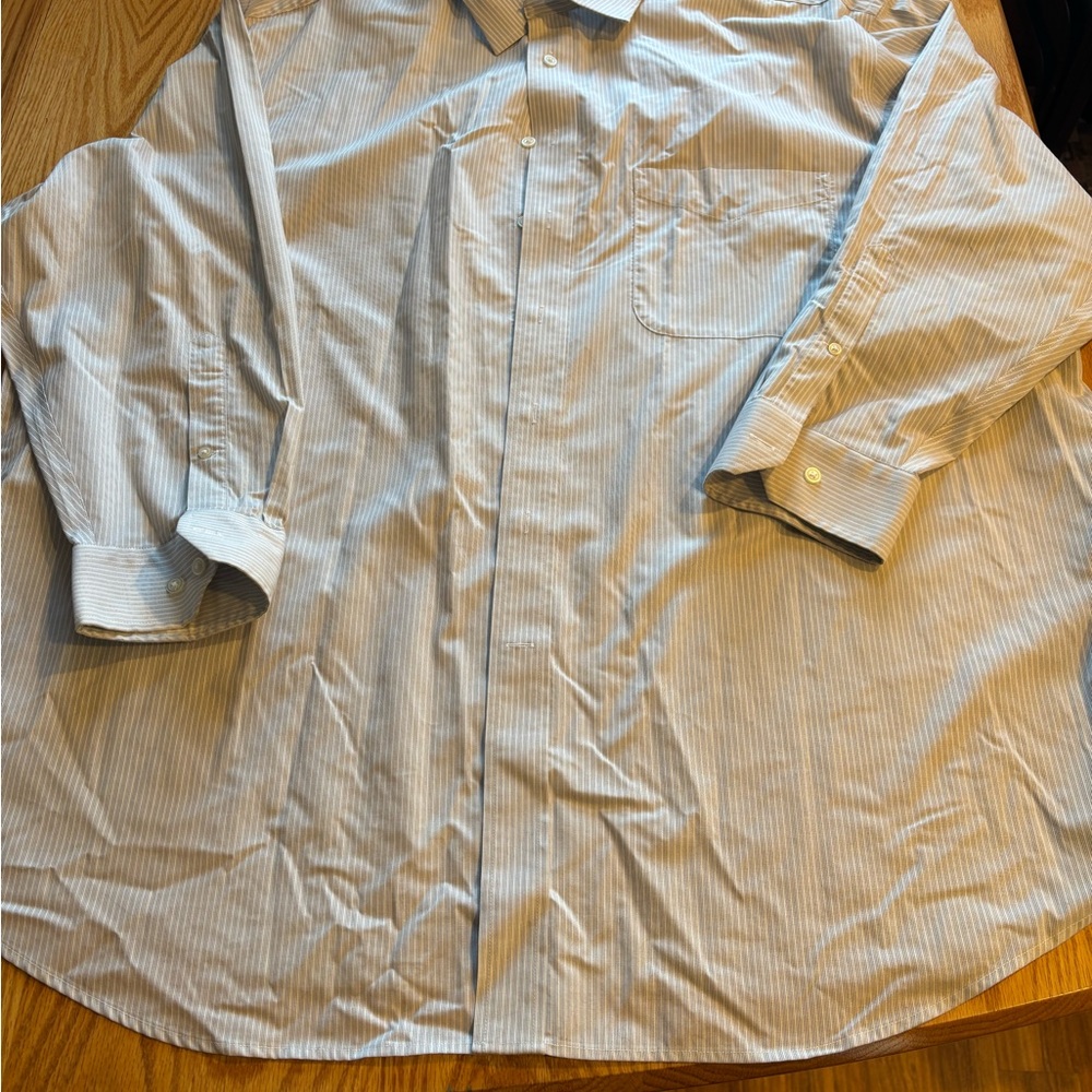 Men’s CM Gold Series Continuous Comfort Dress Shirt Greywhite Pinstripe 20 34/35